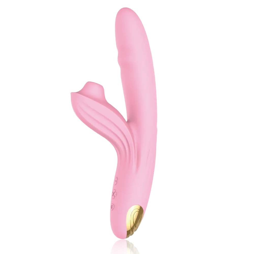 Вибратор-кролик - Вибратор-кролик BeYourLover Anita с вакуумом, фрикциями и подогревом, розовый, 22,2 х 8 см