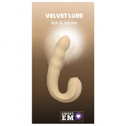 Вибратор с клиторальным стимулятором-язычком Sweet Em, бежевый, 15.8 х 8.7 х 4.1 см