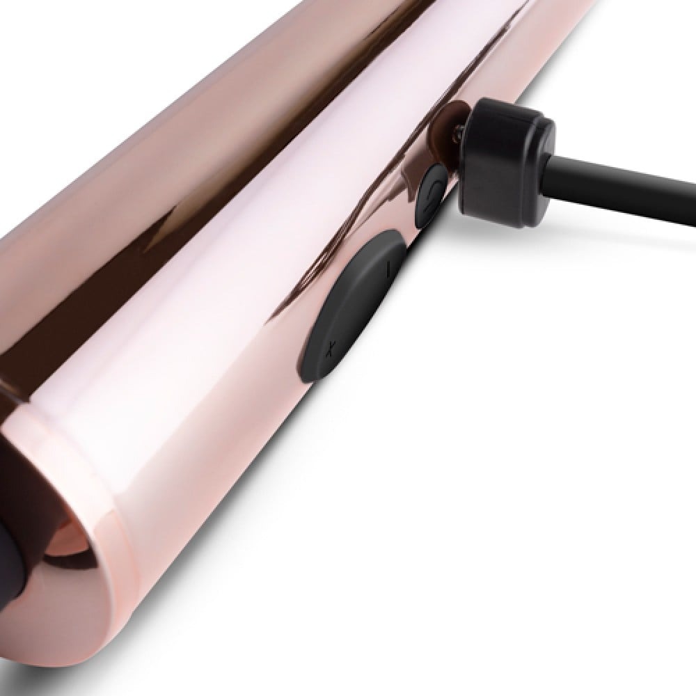 Вибромассажеры - Вибратор-микрофон Rosy Gold, силиконовый, розово-черный, 30 см 4