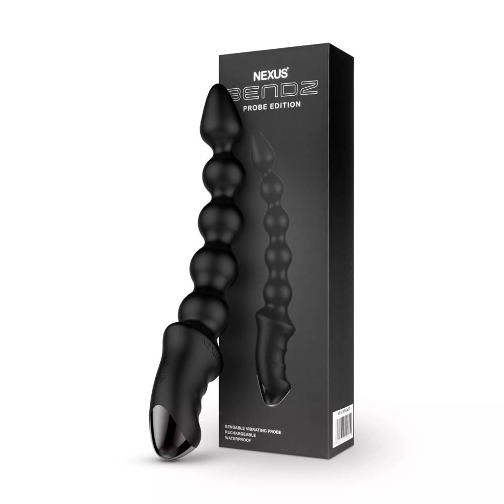 Секс игрушки - Анальная елочка с вибрацией Nexus Bendz черная, 29.2 х 3.6 см
