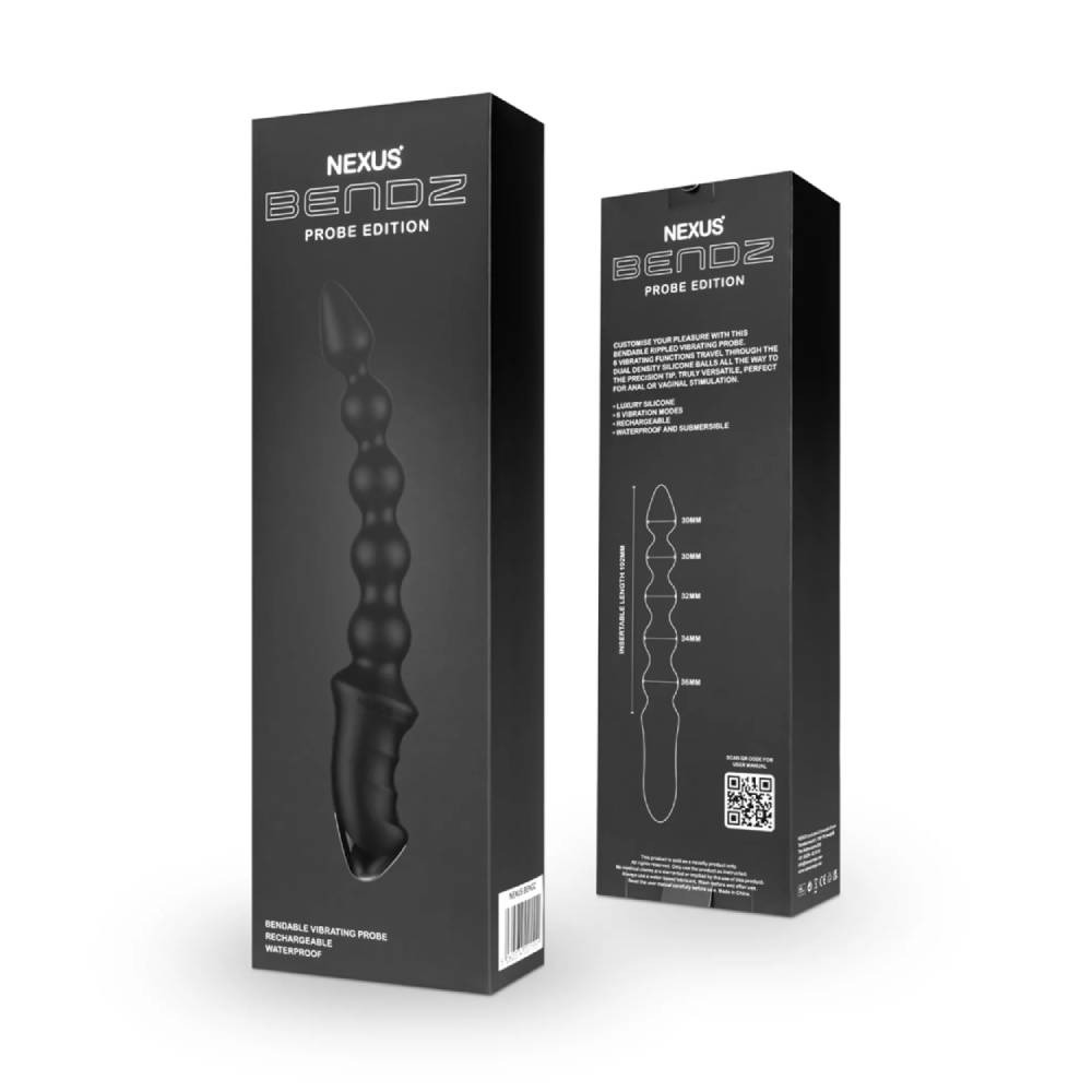 Секс игрушки - Анальная елочка с вибрацией Nexus Bendz черная, 29.2 х 3.6 см 1