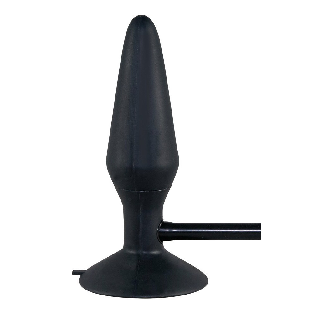 Секс игрушки - Анальная пробка на присоске с накачкой черная, 15 см х 4-10 см 3