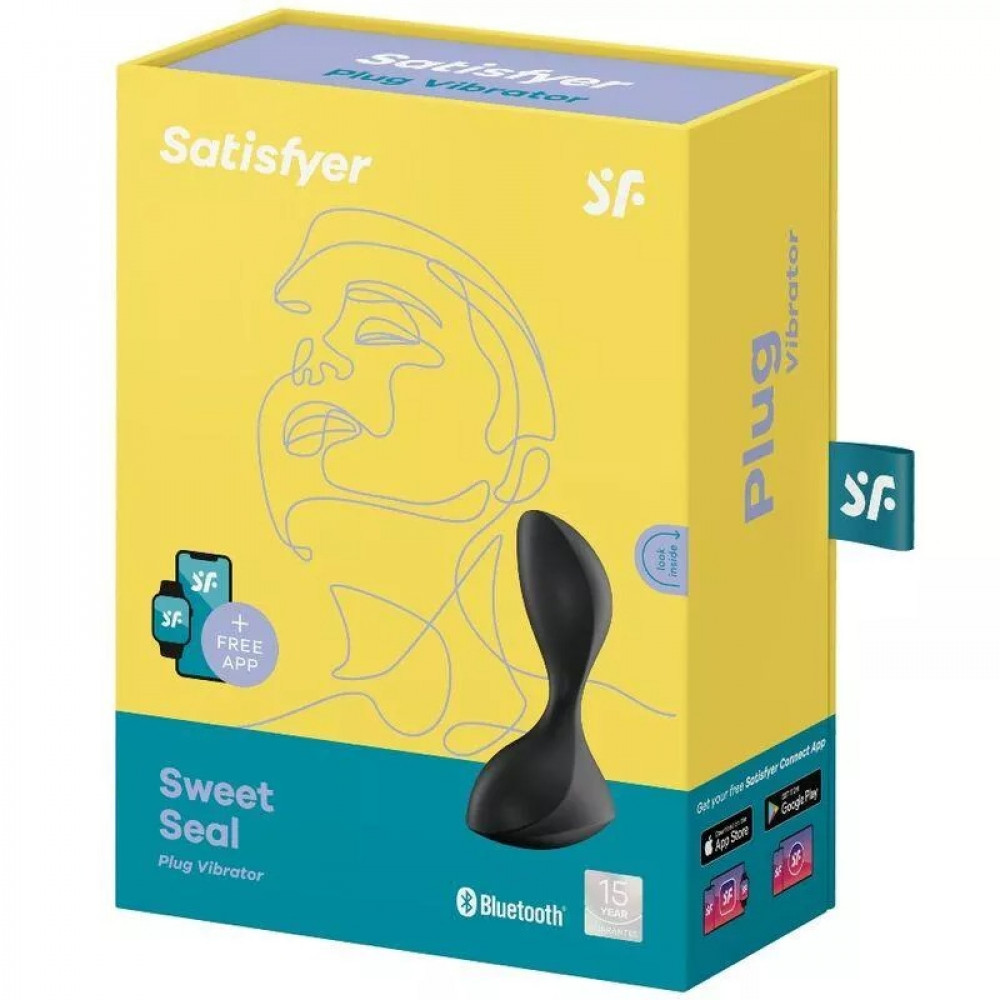 Анальные игрушки с вибрацией - Анальная смарт пробка Satisfyer Sweet Seal с вибрацией черная 3