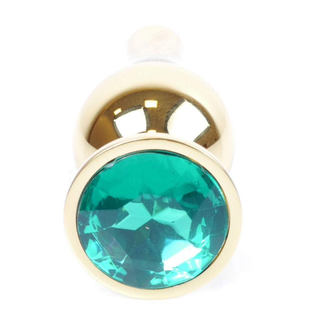Анальные игрушки - Анальная пробка Boss Series - Jewellery Gold BUTT PLUG Green, BS6400069 7
