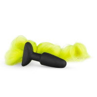 Анальная пробка с хвостом Silicone Butt Plug With Tail - Yellow