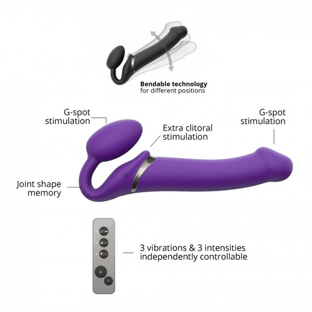 Секс игрушки - Безремневый страпон с вибрацией, Strap On Me-Strapless Vibrating, фиолетовый, 19 х 3.7 см 6