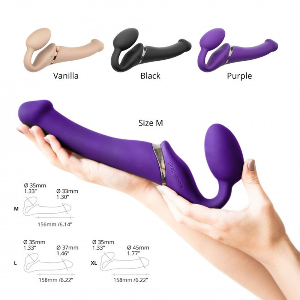 Секс игрушки - Безремневый страпон с вибрацией, Strap On Me-Strapless Vibrating, фиолетовый, 19 х 3.7 см 4
