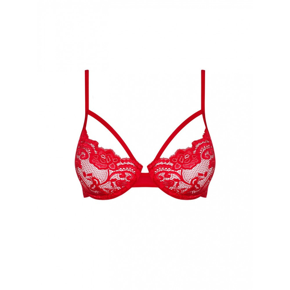 Разное - Кружевной бюстье Obsessive 829-BRA-3 красный, S/M 4