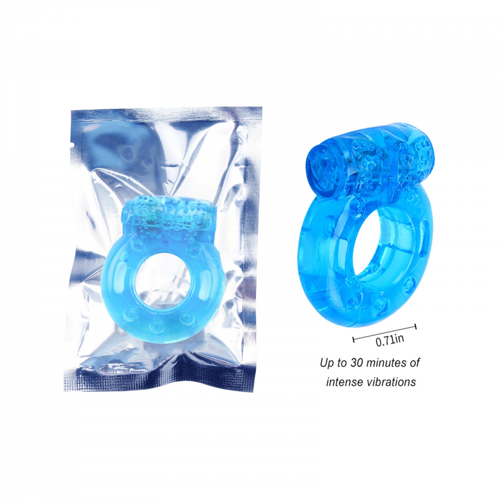 Разное - Эрекционное кольцо с вибропулей Chisa, голубое (цена за 1шт.)