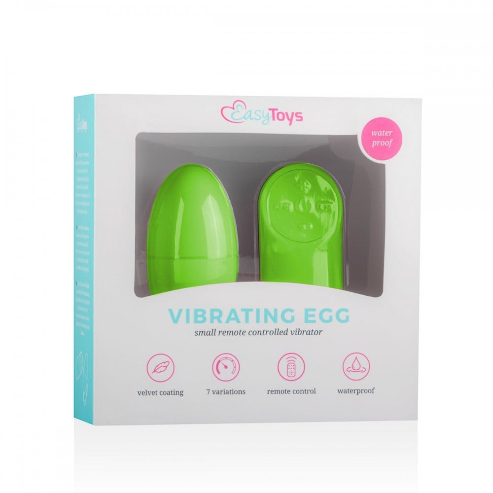 Секс игрушки - Вибраируйте с пультом Easytoys Remote Control Vibrating Egg, зеленое 1