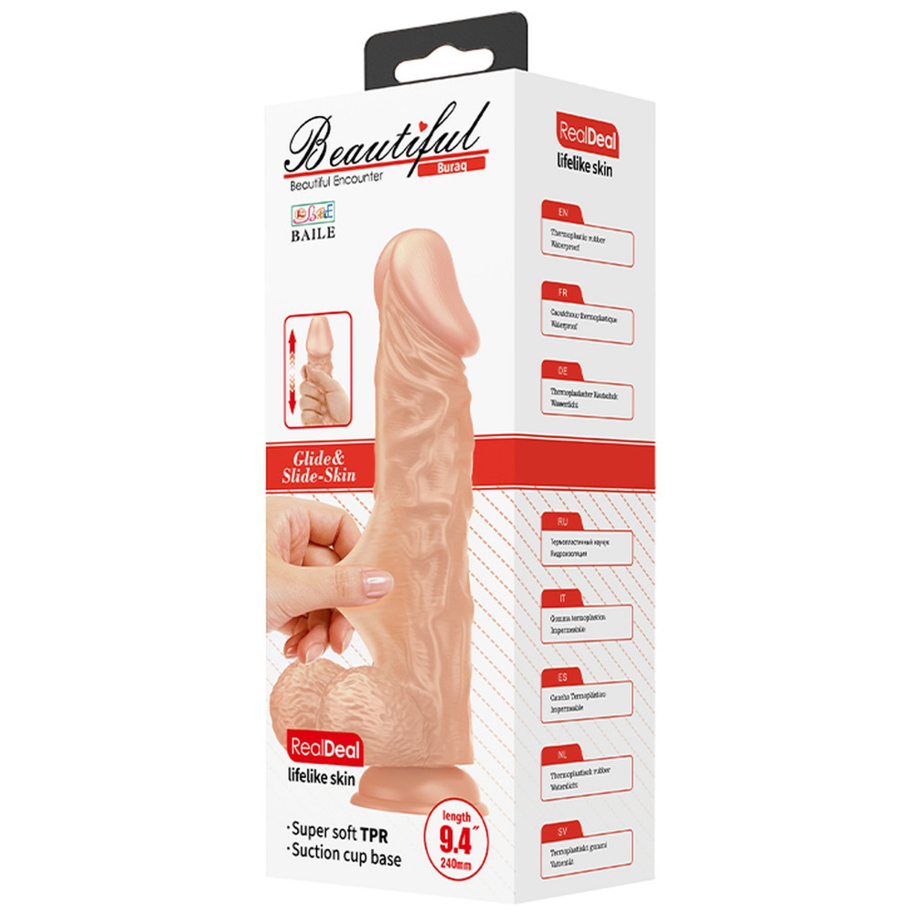  - Фалоімітатор з мошонкою на присосці BAILE - Beautiful Burag 9.4