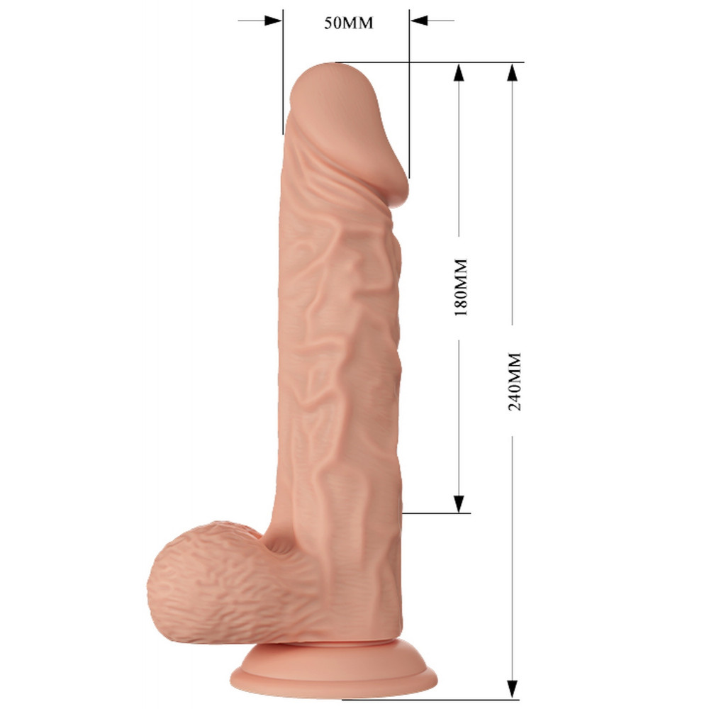  - Фалоімітатор з мошонкою на присосці BAILE - Beautiful Burag 9.4