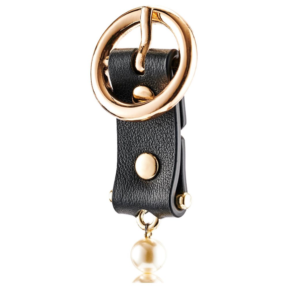 Пов'язки на очі, кляпи, затискачі - Кляп-кулька Guilty Pleasure Pearl з перлами, чорно-золотий 5