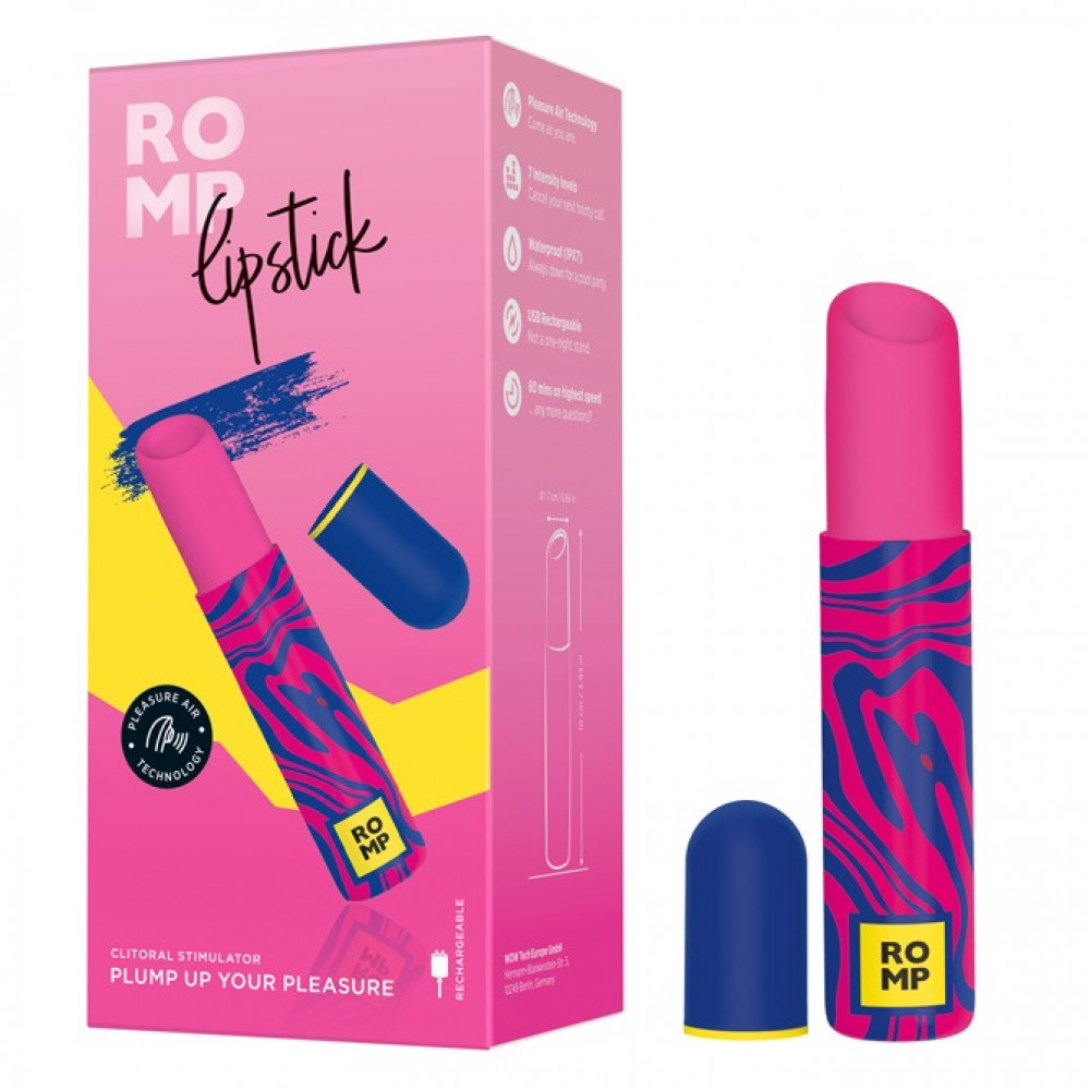 Різне - Кліторальний вібратор Romp Lipstick у вигляді губної памади, рожевий