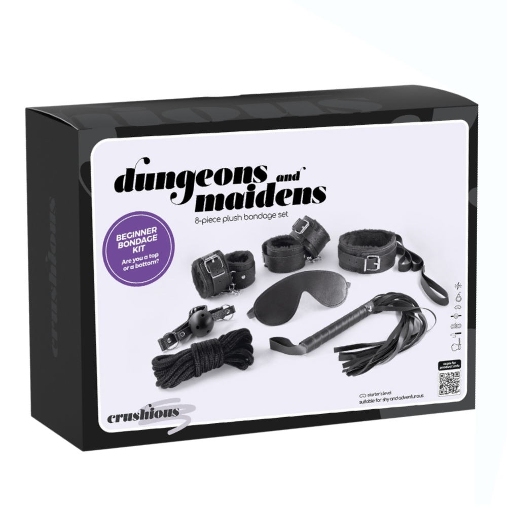 БДСМ игрушки - Комплект для БДСМ CRUSHIOUS Dungeons & Maidens чёрный, 8 предметов