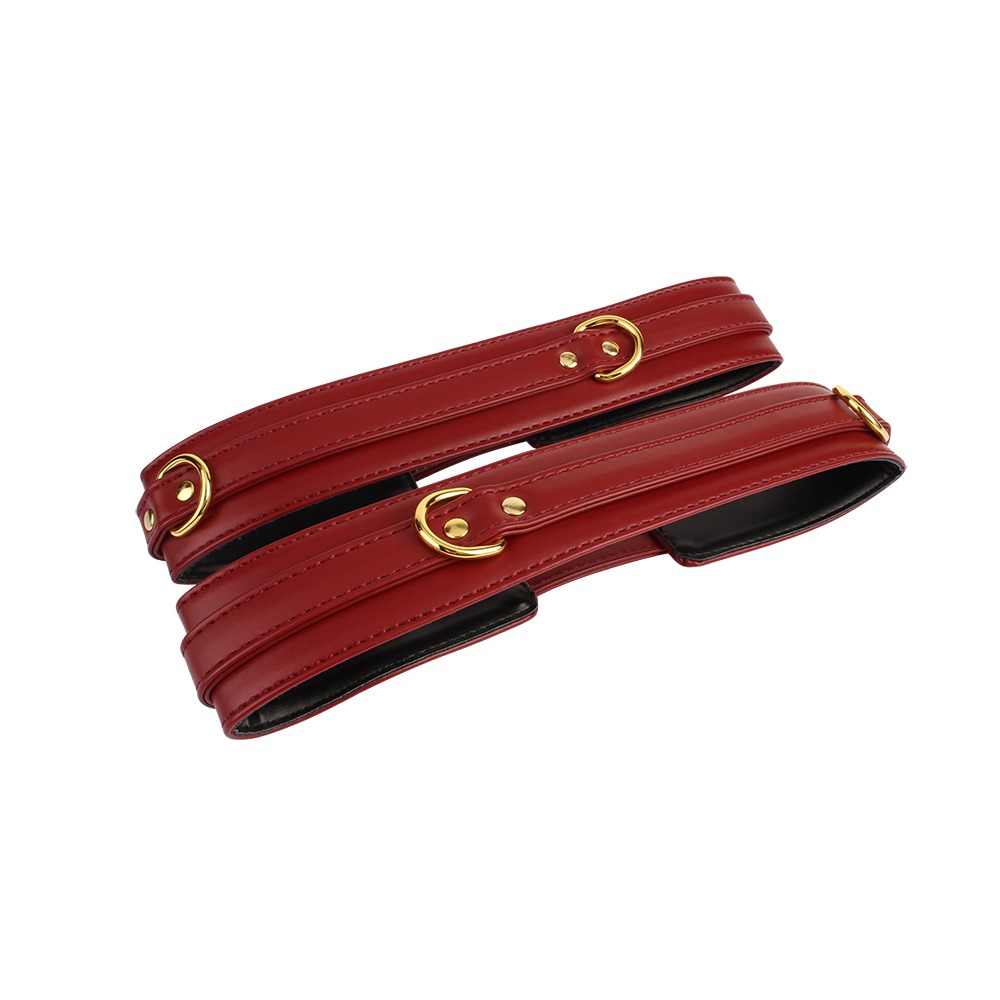 Разное - Комплект манжетов на запястья и бедра Chisa BEHAVE! Luxury Fetish красный 3