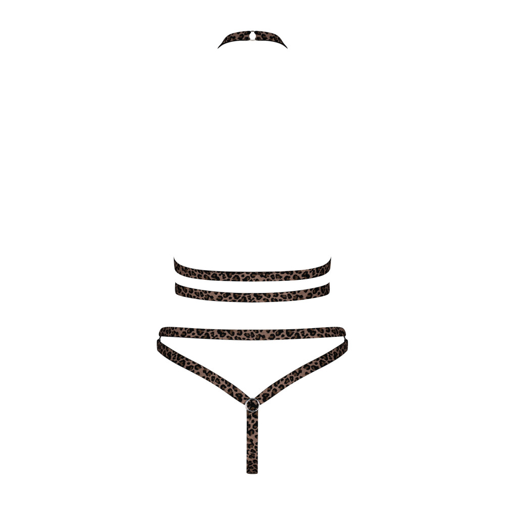 Разное - Боди с открытым бюстом Obsessive Tigrita леопардовый принт, XL/2XL 3