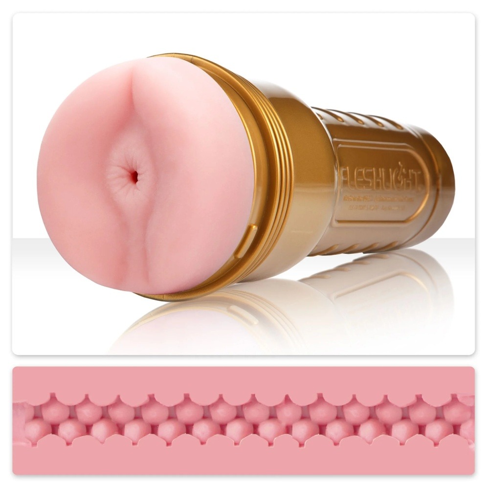 Секс игрушки - Масурбатор в колбе анус Fleshlight Pink Butt Stamina Training Unit (STU) (RP), рельефный, киберкожа