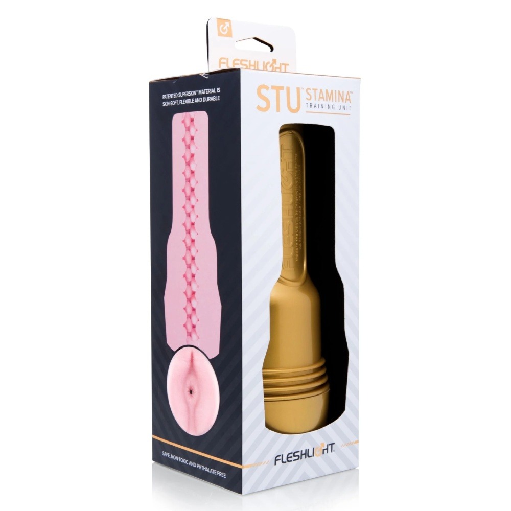 Секс игрушки - Масурбатор в колбе анус Fleshlight Pink Butt Stamina Training Unit (STU) (RP), рельефный, киберкожа 6