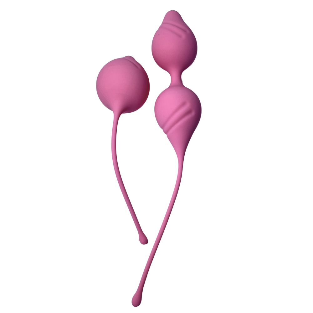 Вагинальные шарики и тренажеры - Набор вагинальных шариков Passion Play для упражнений Кегеля, удлинённые, розовые, 2 шт