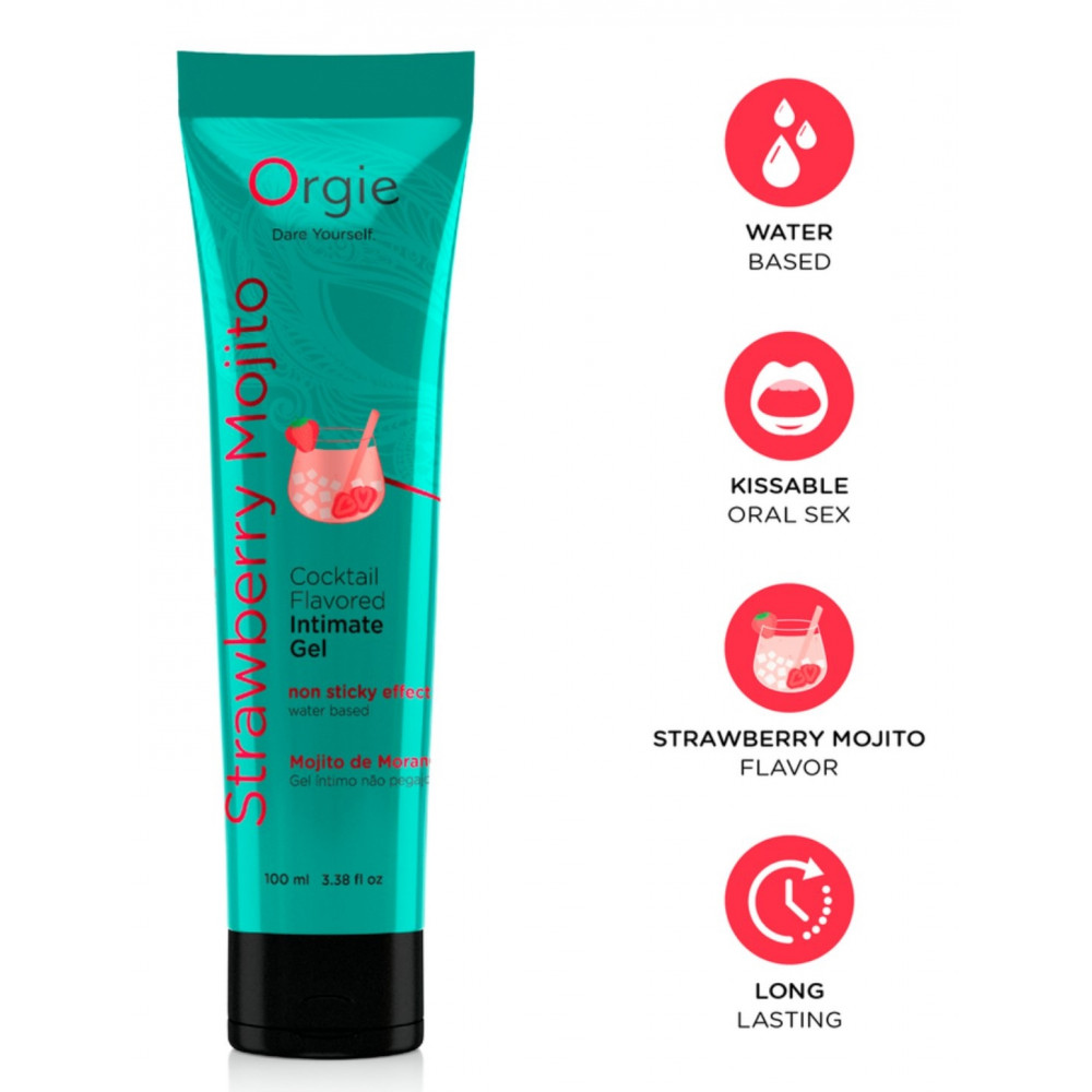 Разное - Оральный лубрикант Orgie Cocktail Flavored Intimate Gel - Strawberry Mojito, 100 ml 1