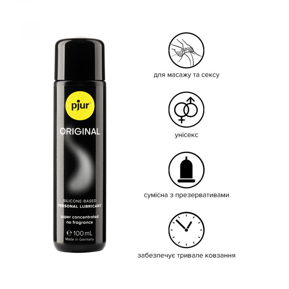 Смазки на силиконовой основе - Универсальный лубрикант на силиконовой основе pjur Original 100 мл, 2 в 1, для секса и массажа 3