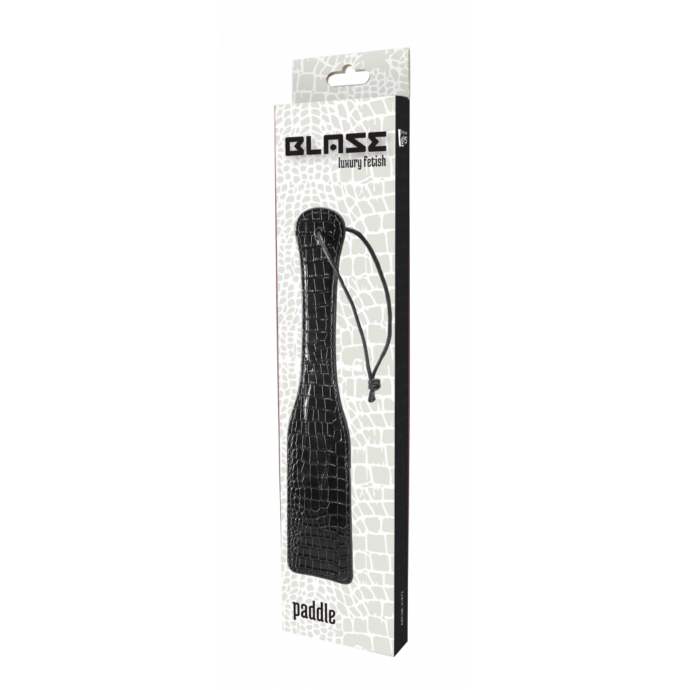 БДСМ плети, шлепалки, метелочки - Шлепалка BLAZE LUXURY PADDLE CROCO BLACK 3