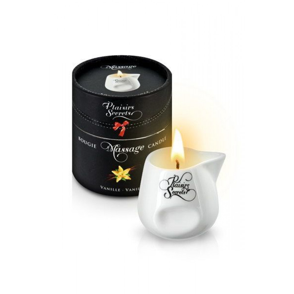 Массажные свечи - Массажная свеча Plaisirs Secrets Vanilla (80 мл) подарочная упаковка, керамический сосуд