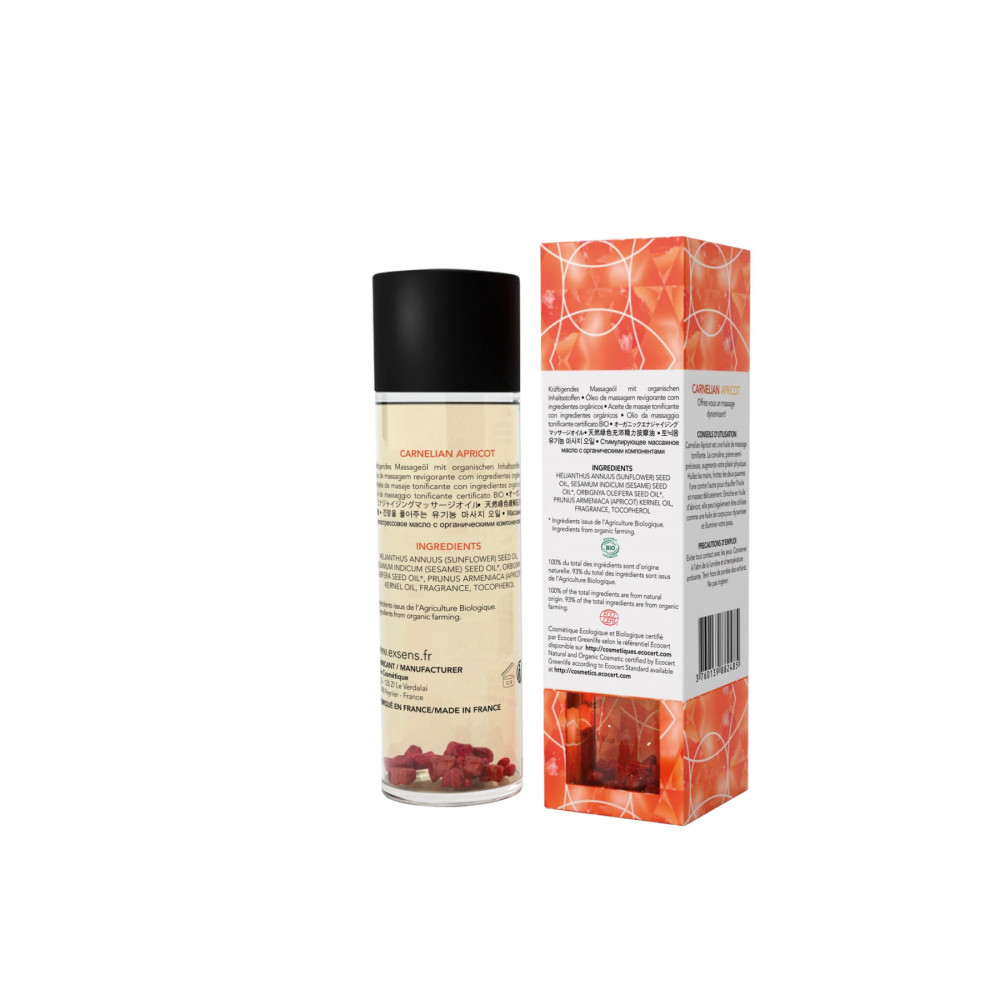 Для массажа - Массажное масло EXSENS Carnelian Apricot (бодрящее с сердоликом) 100мл, натуральное 1