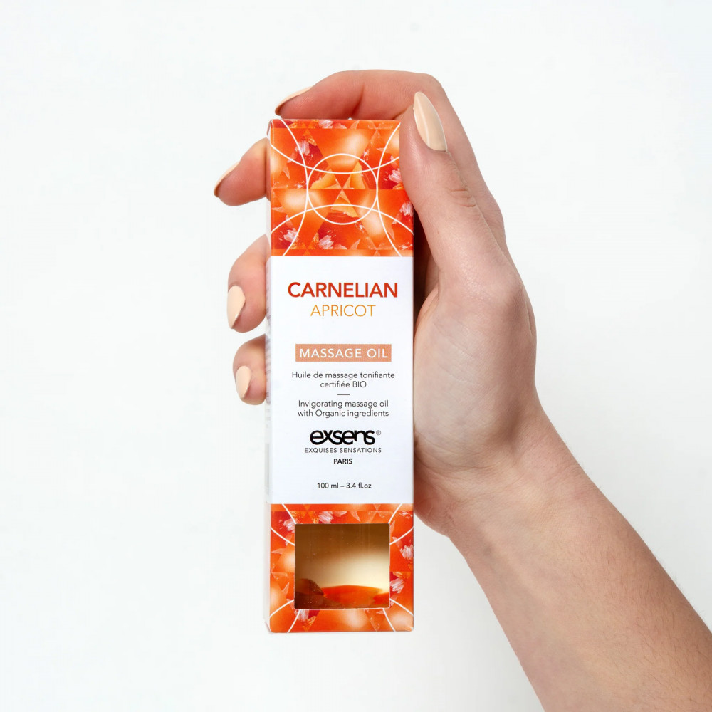 Для массажа - Массажное масло EXSENS Carnelian Apricot (бодрящее с сердоликом) 100мл, натуральное 2