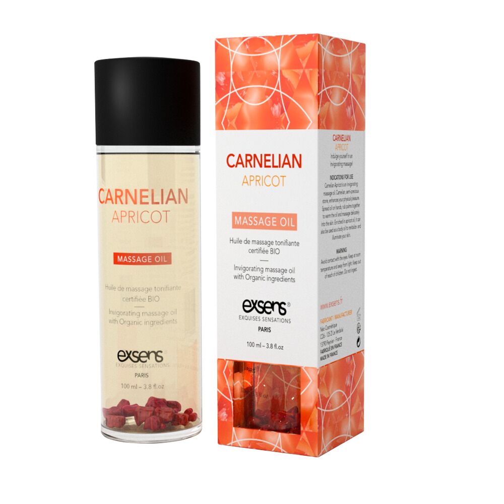 Для массажа - Массажное масло EXSENS Carnelian Apricot (бодрящее с сердоликом) 100мл, натуральное