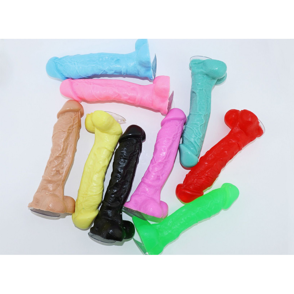 Секс приколы - Крафтовое мыло-член с присоской Чистый Кайф Blue size XL 2