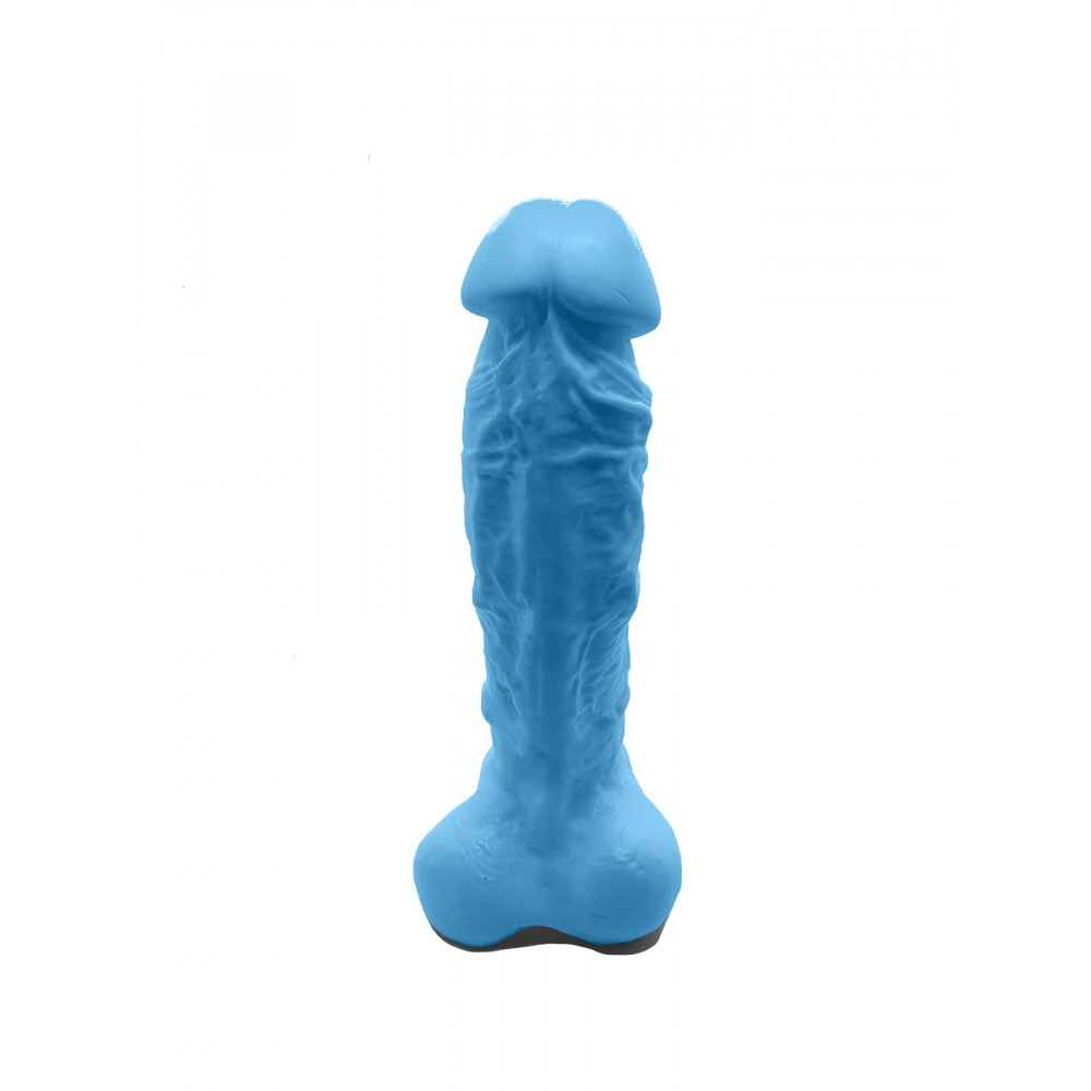 Секс приколы, Секс-игры, Подарки, Интимные украшения - Крафтовое мыло-член с присоской Чистый Кайф Blue size XL, натуральное 3