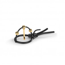 Утяжка для пеніса Mystim Plunging Pete, позолочена, з двома кульками і коротким уретральним зондом