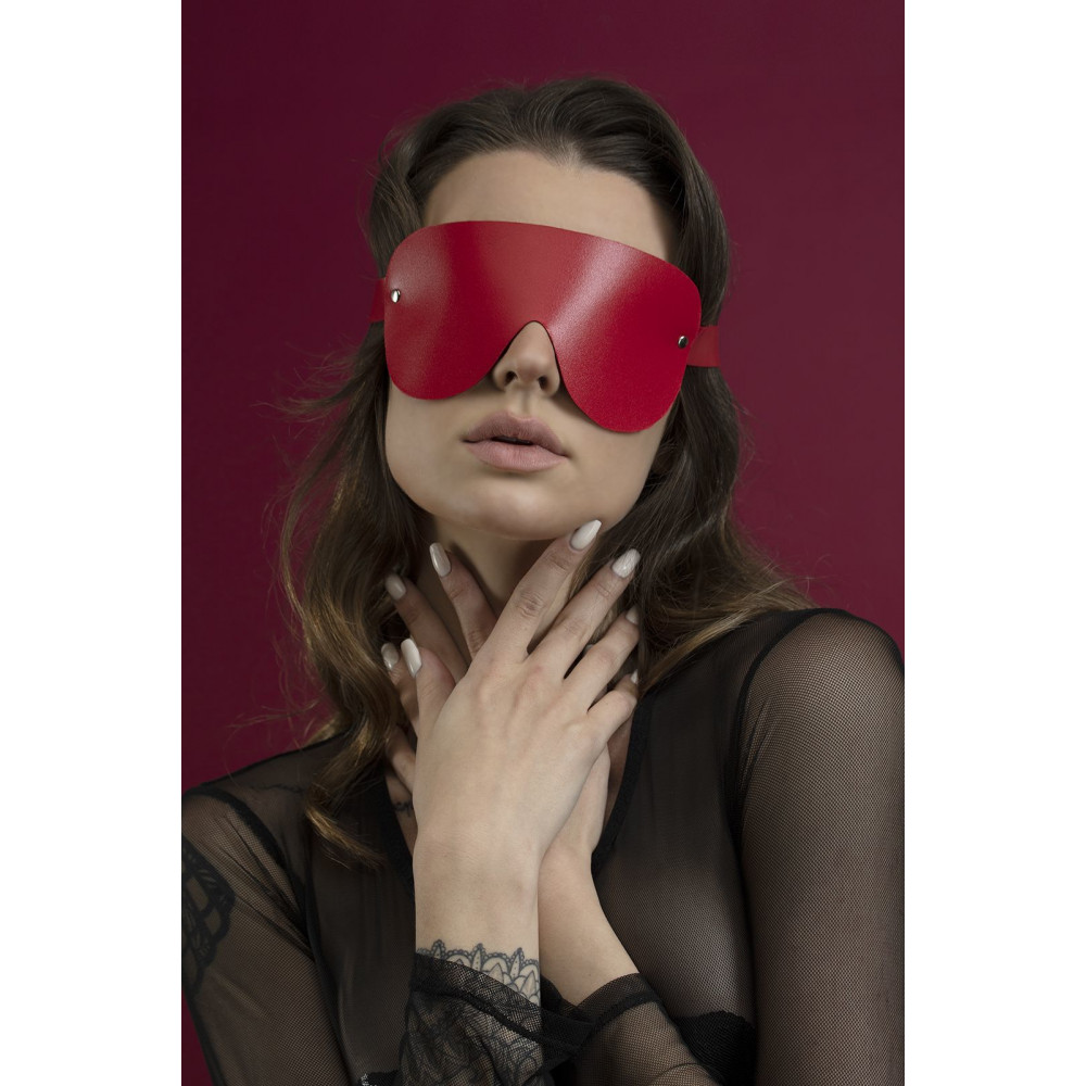 Маски - Маска на глаза Feral Feelings - Blindfold Mask, натуральная кожа, красная
