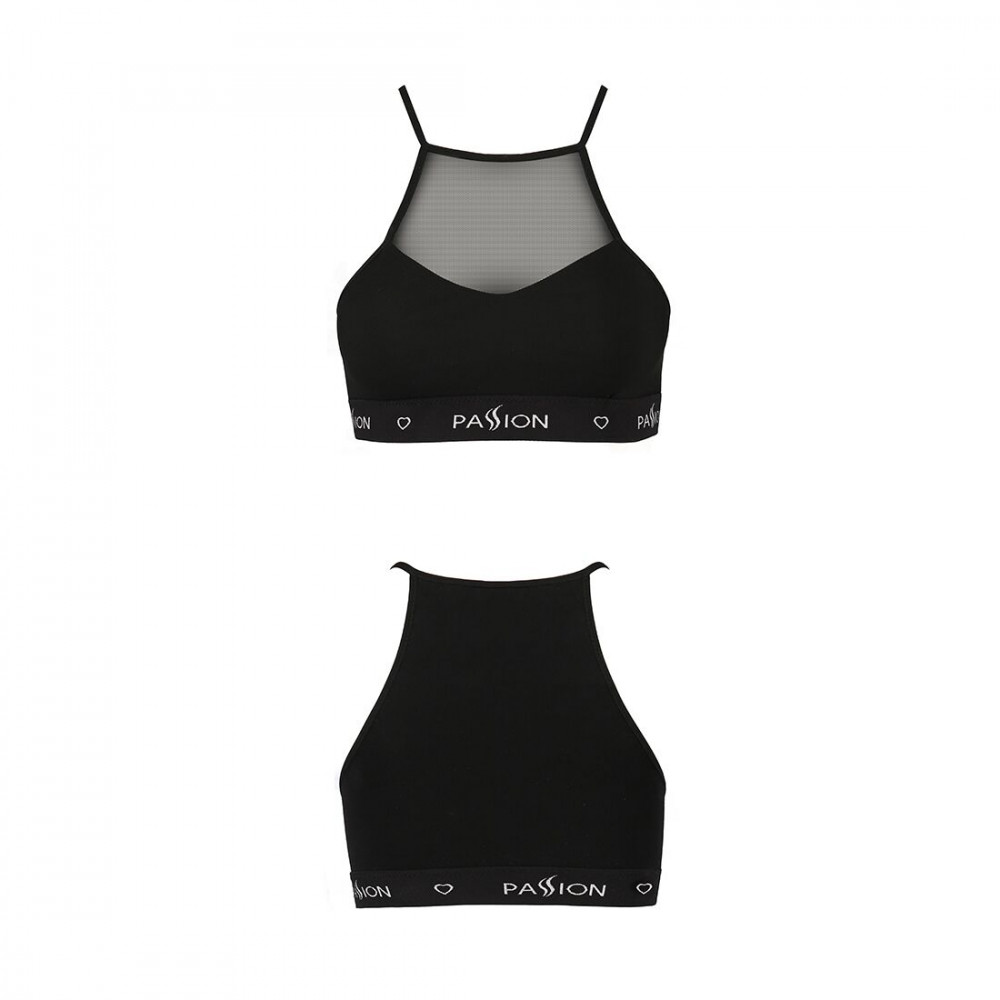 Эротические комплекты - Спортивный топ с прозрачной вставкой Passion PS006 TOP black, size L 3