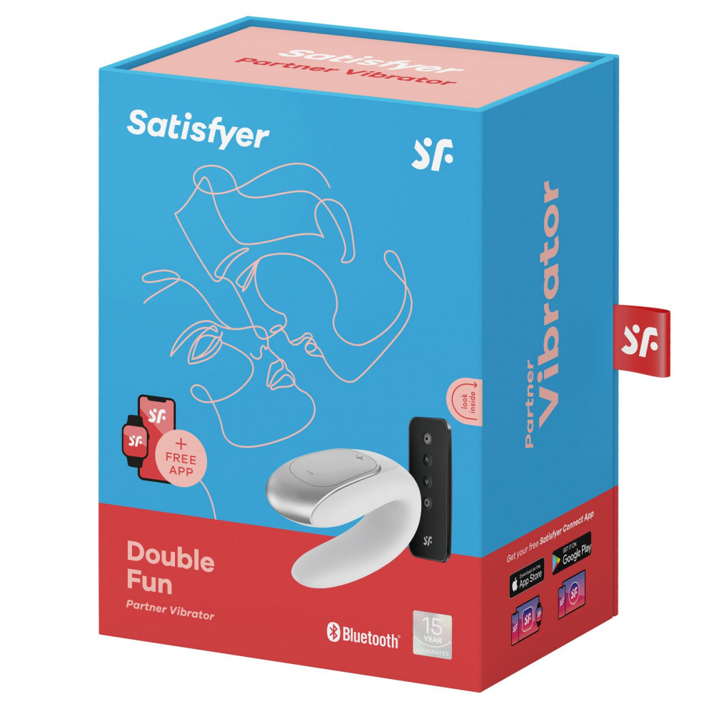 Игрушки для пар - Смарт-вибратор для пар Satisfyer Double Fun (White) с пультом ДУ 5