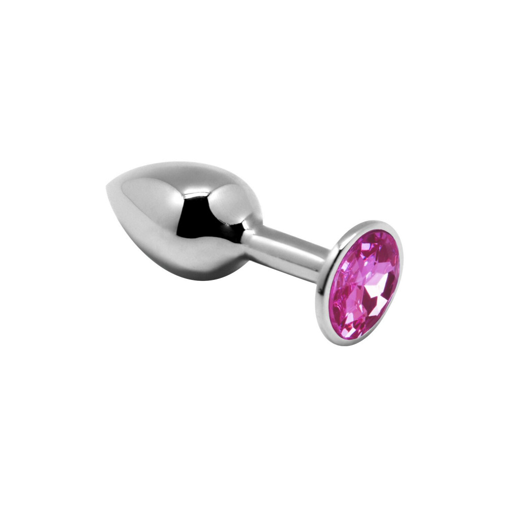 Анальная пробка - Металлическая анальная пробка с кристаллом Alive Mini Metal Butt Plug Pink S