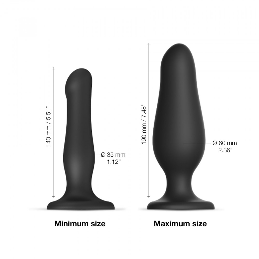 Анальная пробка - Надувной фаллоимитатор Strap-On-Me INFLATABLE DILDO PLUG - NOIR, шарик внутри, диаметр до 6 см 1