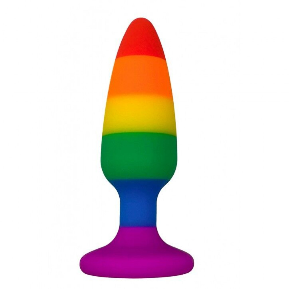 Анальная пробка - Силиконовая анальная пробка Wooomy Hiperloo Silicone Rainbow Plug L, диаметр 3,9 см, длина 13,1 см