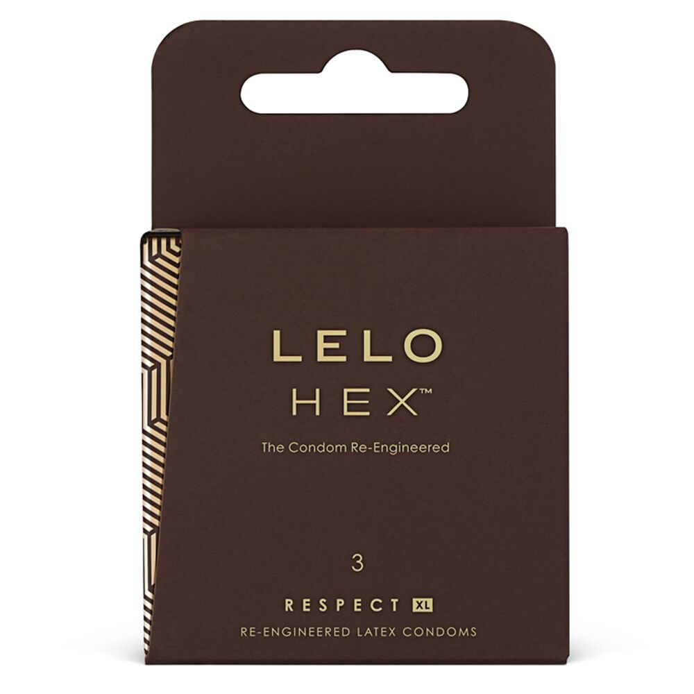 Презервативы - Презервативы LELO HEX Condoms Respect XL 3 Pack, тонкие и суперпрочные, увеличенный размер