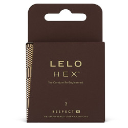 Презервативы LELO HEX Condoms Respect XL 3 Pack, тонкие и суперпрочные, увеличенный размер