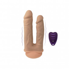 Подвійний фалоімітатор з вібрацією SilexD Double Gusto Vibro Flesh (Model 1 size 8