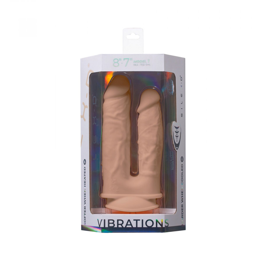 Фалоімітатор - Подвійний фалоімітатор з вібрацією SilexD Double Gusto Vibro Flesh (Model 1 size 8