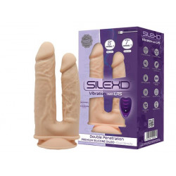 Двойной фаллоимитатор с вибрацией SilexD Double Gusto Vibro Flesh (Model 1 size 8" & 7") + LRS, диам