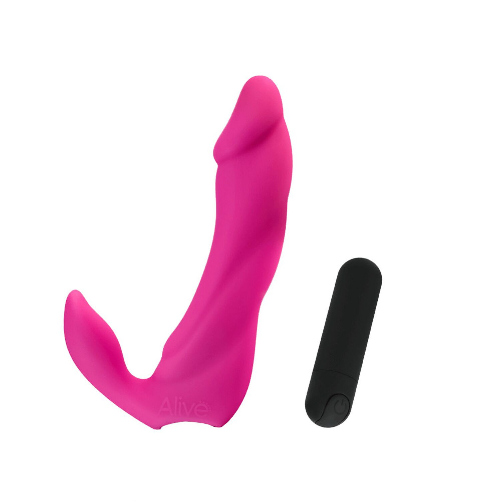 Вибратор-кролик - Вибратор вагинально-клиторальный Alive Bifun Pro, Pink, перезаряжаемый 2