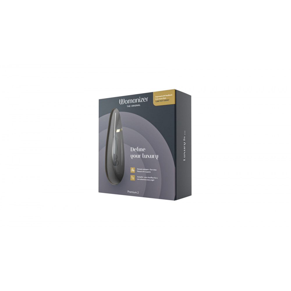 Вибраторы вакуумные - Вакуумный клиторальный стимулятор Womanizer Premium 2 - Black, функции Autopilot и Smart Silence 2