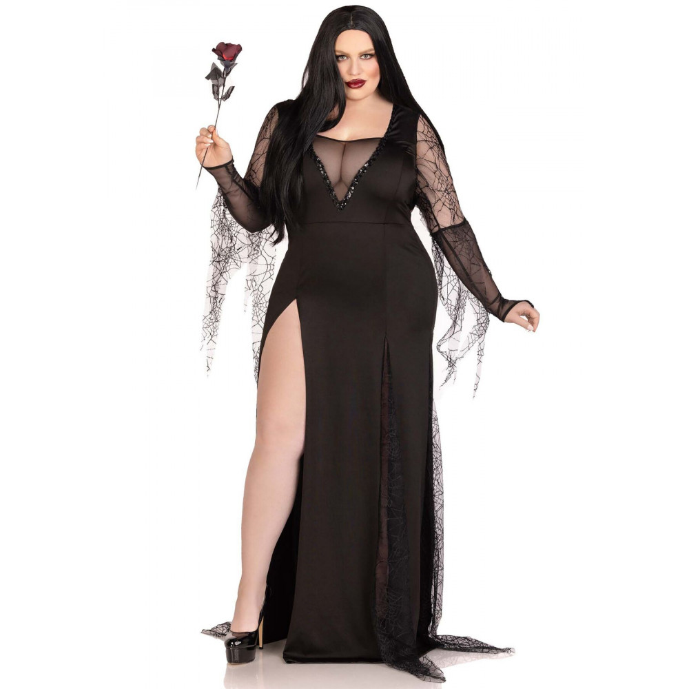 Эротические костюмы - Эротический костюм Мортиши Аддамс Leg Avenue Sexy Spooky Morticia 1X-2X 2