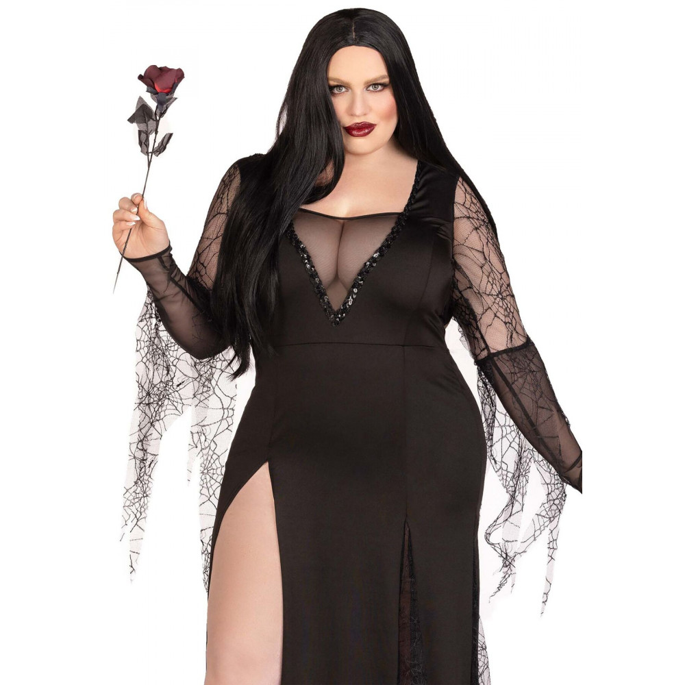 Эротические костюмы - Эротический костюм Мортиши Аддамс Leg Avenue Sexy Spooky Morticia 1X-2X