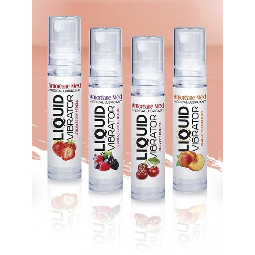  - Стимулюючий лубрикант від Amoreane Med: Liquid vibrator-Strawberry (рідкий вібратор ), 10 ml 1